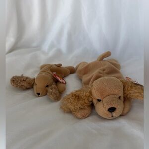 1997 Ty Tan Plush Beanie Baby “Spunky” Puppy with Mini McDonald’s “Spunky” jr.